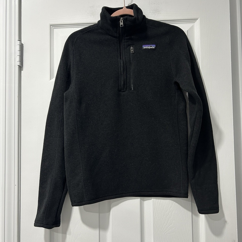 Patagonia Better Sweater Men's Size XS 1/4-Zip Fleece Jacket Black Pullover EUC